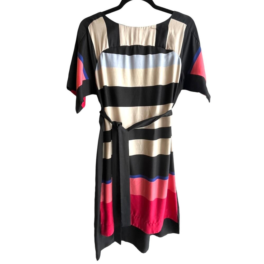 Ann Taylor Y2K DRESS Colorblock Tie Belt Women's Size XS Hi Lo Pullover Striped